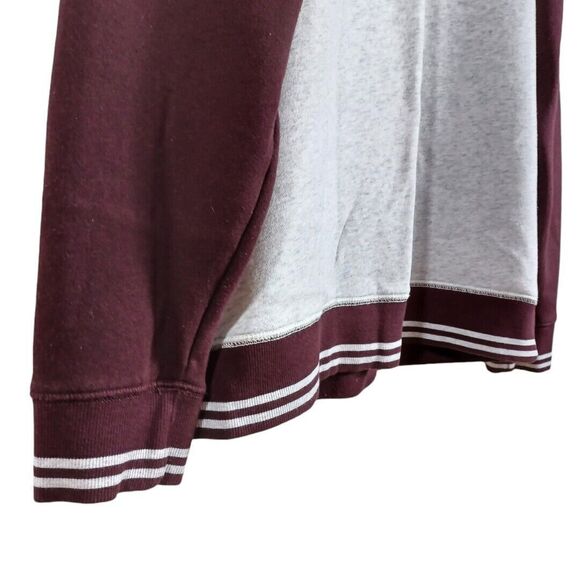 Old Navy Sweatshirt Grey Purple Women’s Sz Large Long Sleeve Striped Cuff & Hem - Picture 6 of 9